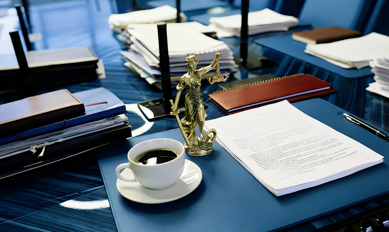 Immigration attorney manually processing government notices and legal documents